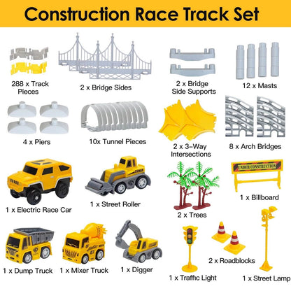 340-Piece: Construction Race Track Toy Set DailySale