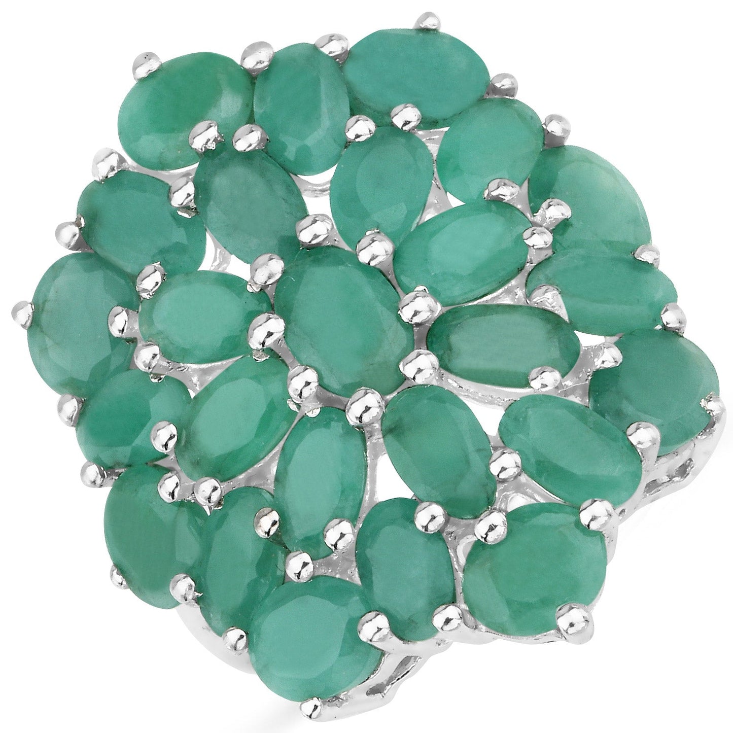 5.88 Carat Genuine Emerald .925 Sterling Silver Ring Bids.com