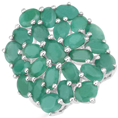 5.88 Carat Genuine Emerald .925 Sterling Silver Ring Bids.com