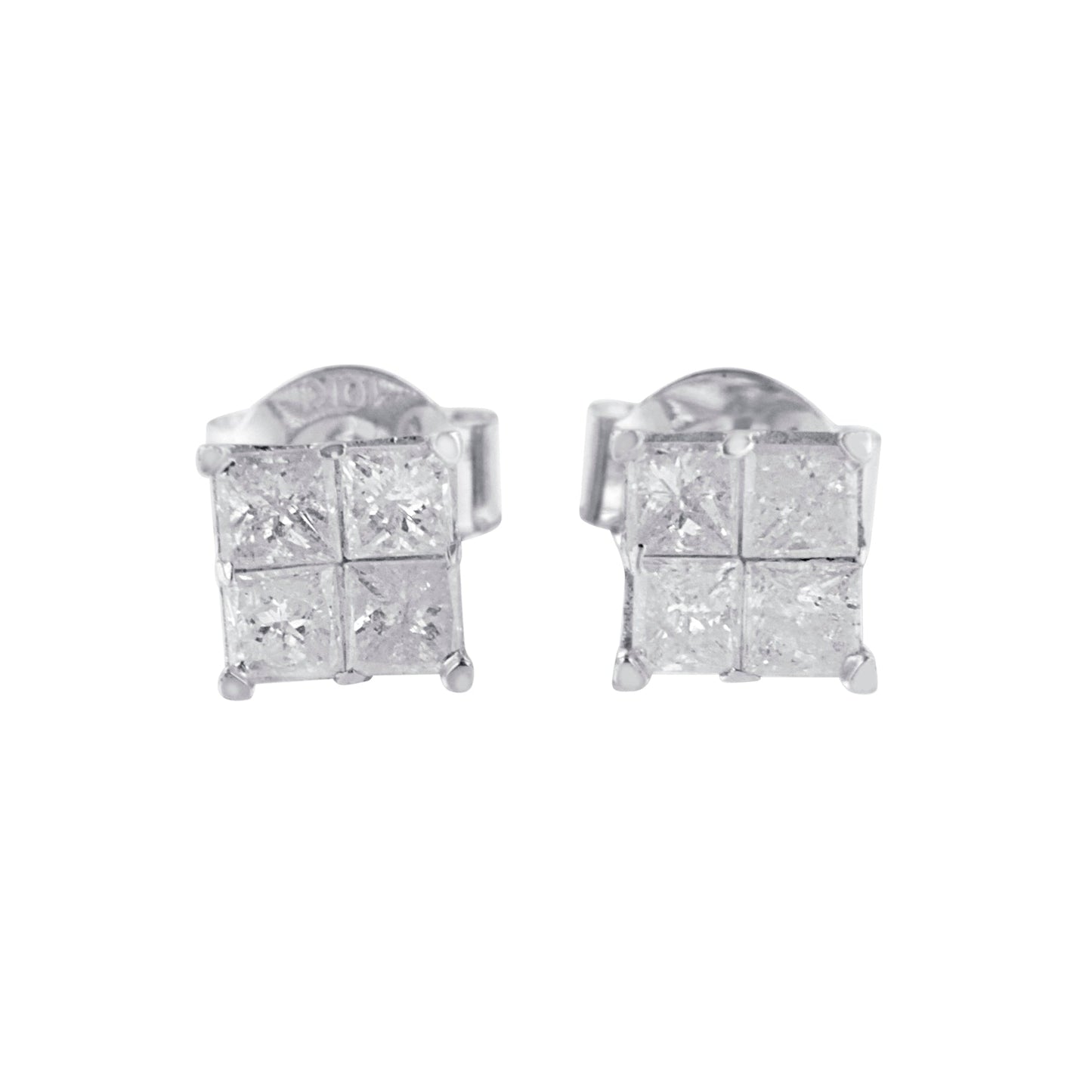 10k White Gold Diamond Stud Earrings (0.60 cttw, I-J Color, I2-I3 Clarity) Bids.com