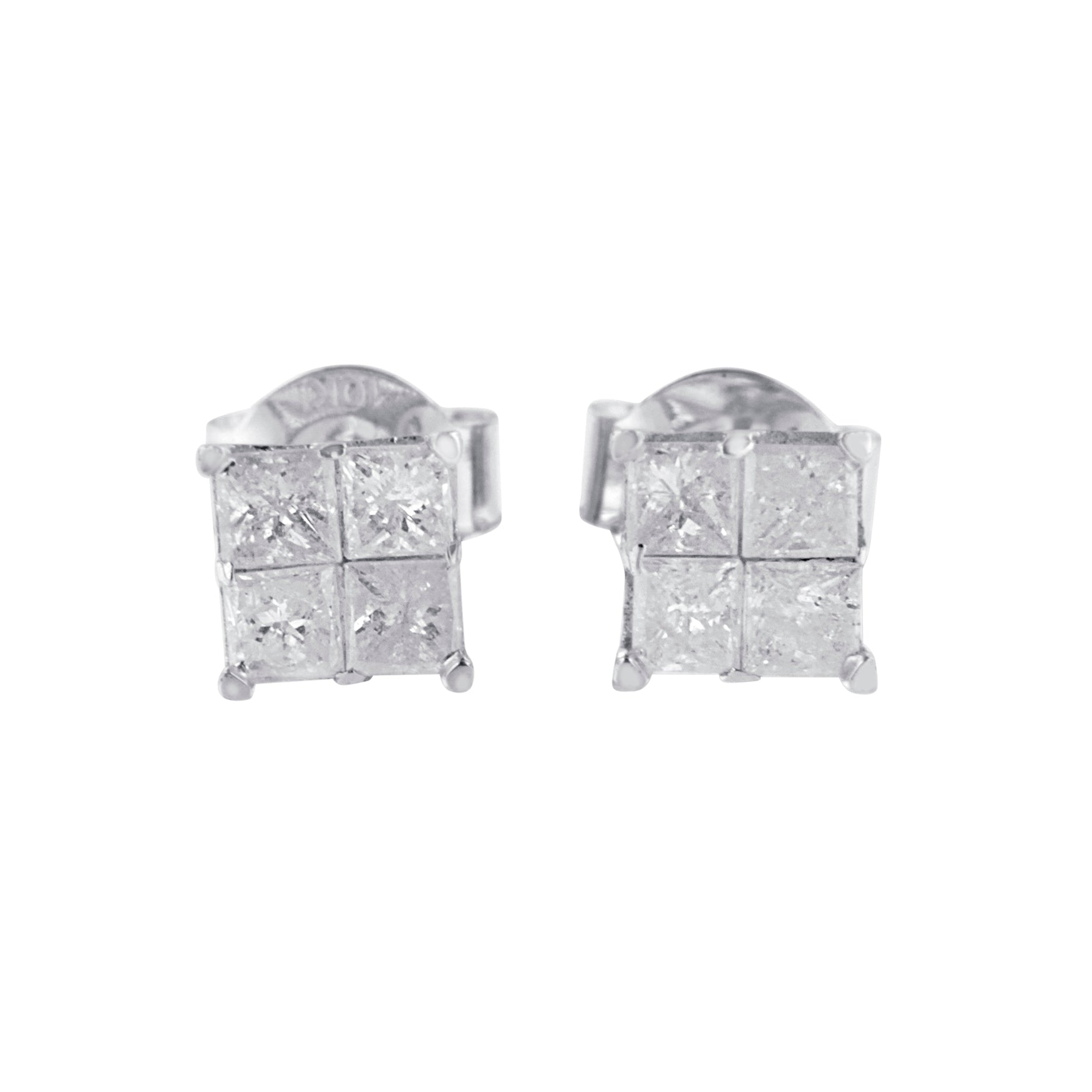 10k White Gold Diamond Stud Earrings (0.60 cttw, I-J Color, I2-I3 Clarity) Bids.com
