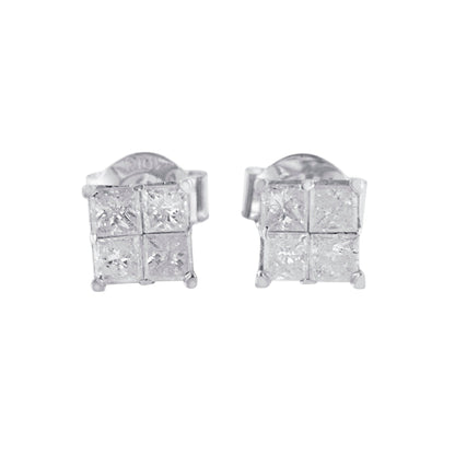 10k White Gold Diamond Stud Earrings (0.60 cttw, I-J Color, I2-I3 Clarity) Bids.com