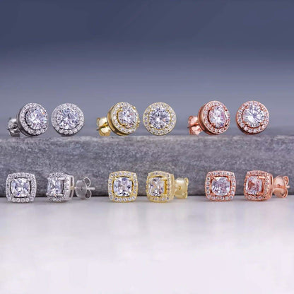 3.44 CTTW Halo Stud Earrings with Swarovski Elements DailySale