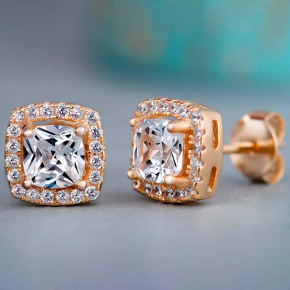 3.44 CTTW Halo Stud Earrings with Swarovski Elements DailySale