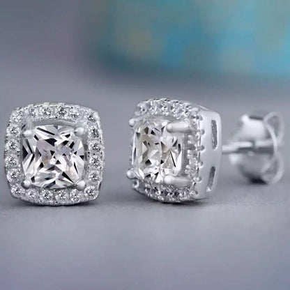 3.44 CTTW Halo Stud Earrings with Swarovski Elements DailySale