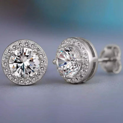 3.44 CTTW Halo Stud Earrings with Swarovski Elements DailySale