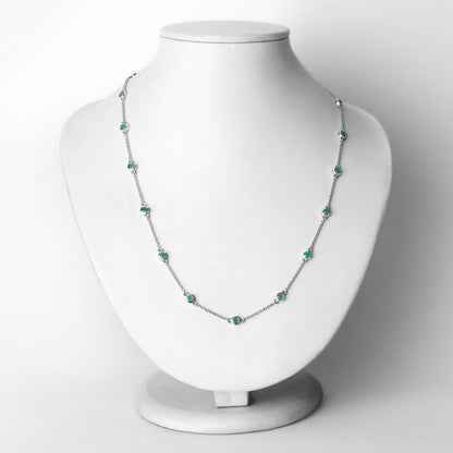 1.80 Carat Genuine Emerald .925 Sterling Silver Necklace Bids.com