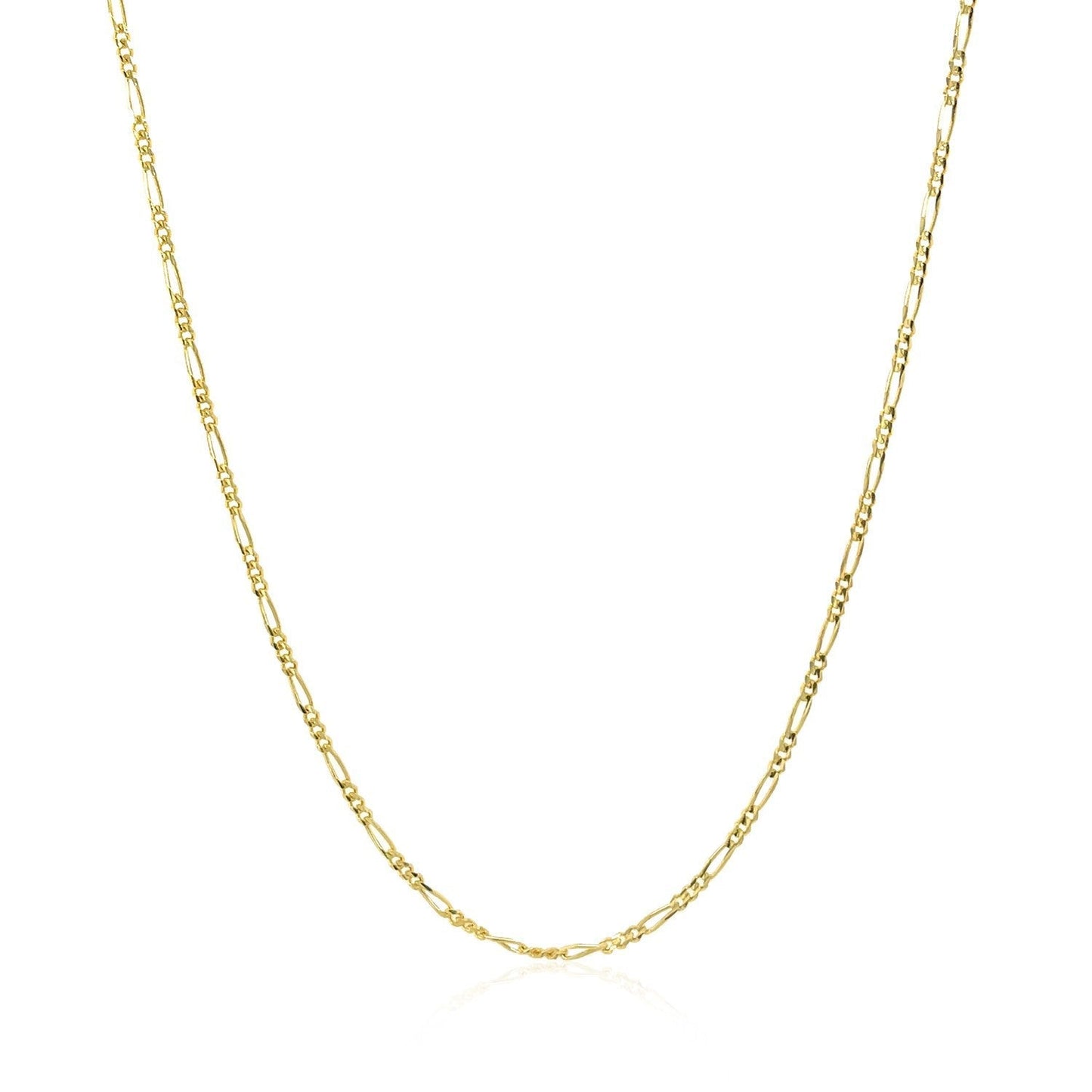 14k Yellow Gold Solid Figaro Chain 1.3mm Bids.com