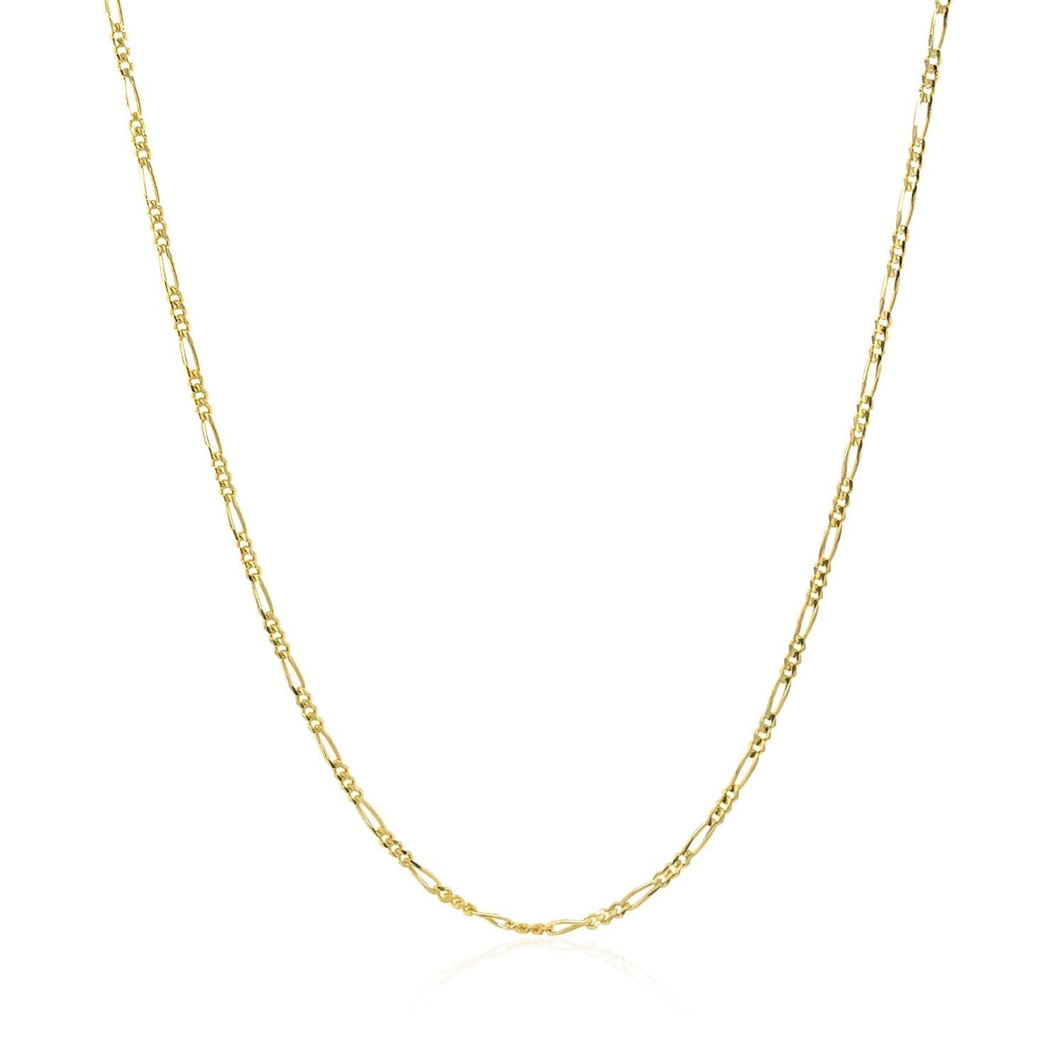 14k Yellow Gold Solid Figaro Chain 1.3mm Bids.com