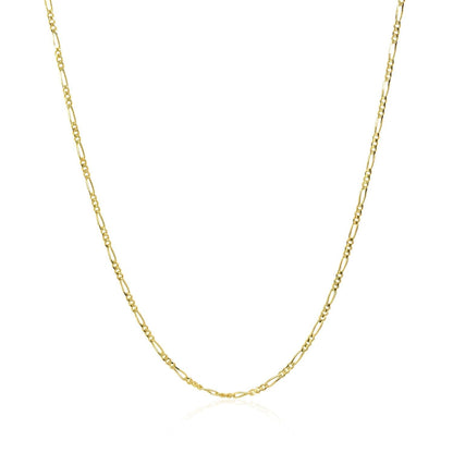 14k Yellow Gold Solid Figaro Chain 1.3mm Bids.com