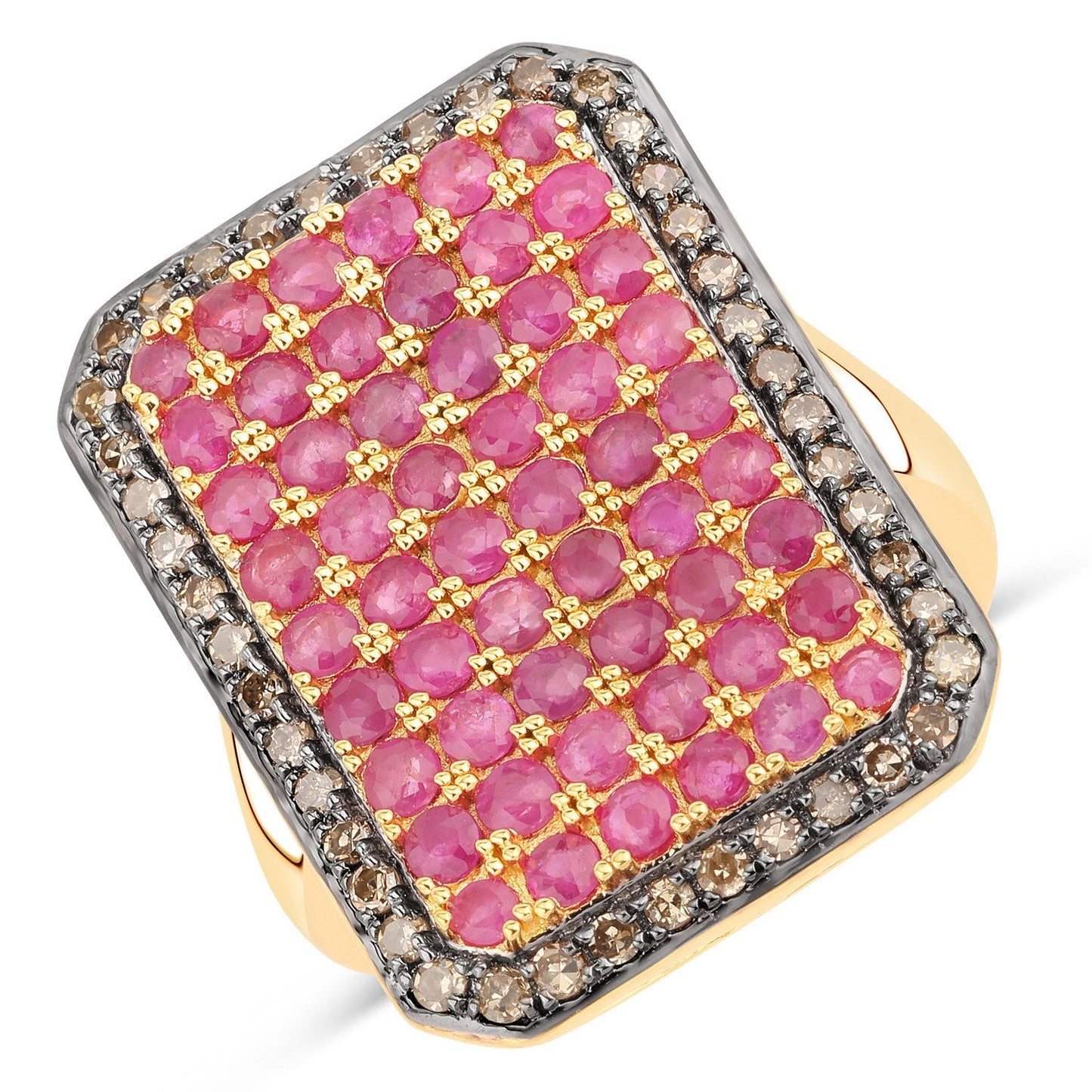 3.14 Carat Genuine Ruby and TTLB Diamond .925 Sterling Silver Ring Bids.com