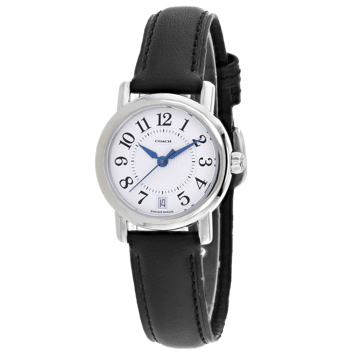 Coach Women's Black Leather Silver Quartz Bids.com