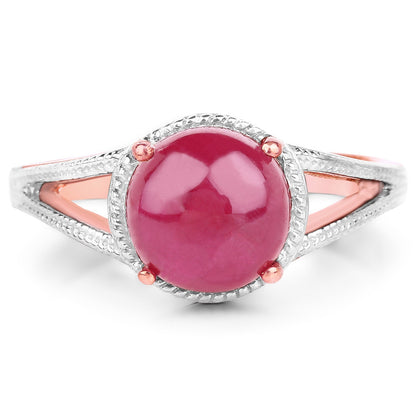 14K Rose Gold Plated 5.05 Carat Glass Filled Ruby .925 Sterling Silver Ring Bids.com
