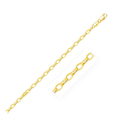 3.2mm 14k Yellow Gold Oval Rolo Chain Bids.com