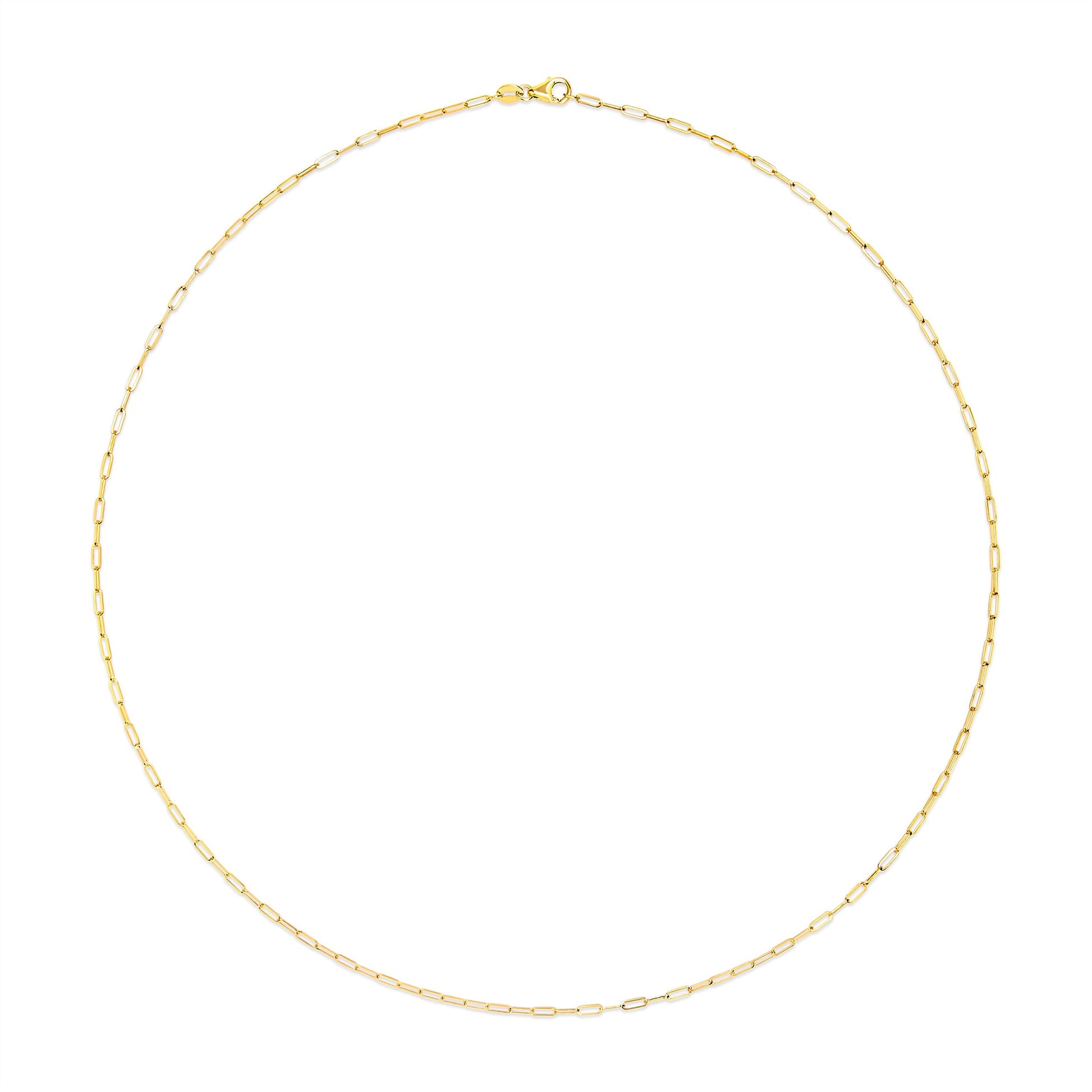 Unisex Solid 14K Yellow Gold 1.5mm Paperclip Chain Necklace - 18 Inches Bids.com