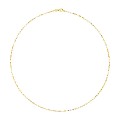 Unisex Solid 14K Yellow Gold 1.5mm Paperclip Chain Necklace - 18 Inches Bids.com
