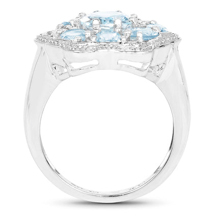 6.64 Carat Genuine Blue Topaz .925 Sterling Silver Ring Bids.com