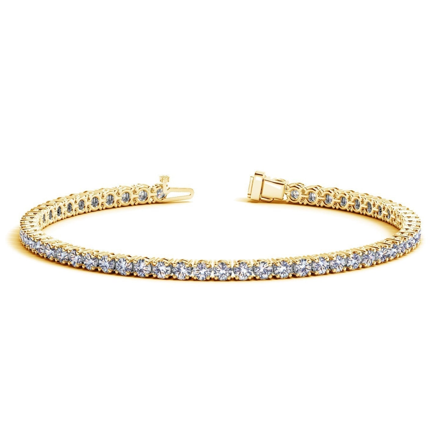 Lab Grown Round Diamond Tennis Bracelet in 14k Yellow Gold (5 cctw  F/G  VS2/SI1) Bids.com