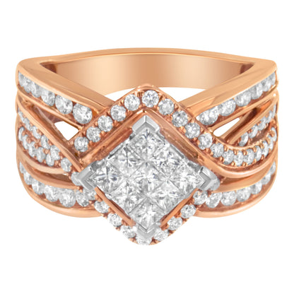 Two-Tone 10KT Gold Diamond Bypass Cocktail Ring (1 1/2 cttw, H-I Color, I1-I2 Clarity) Bids.com