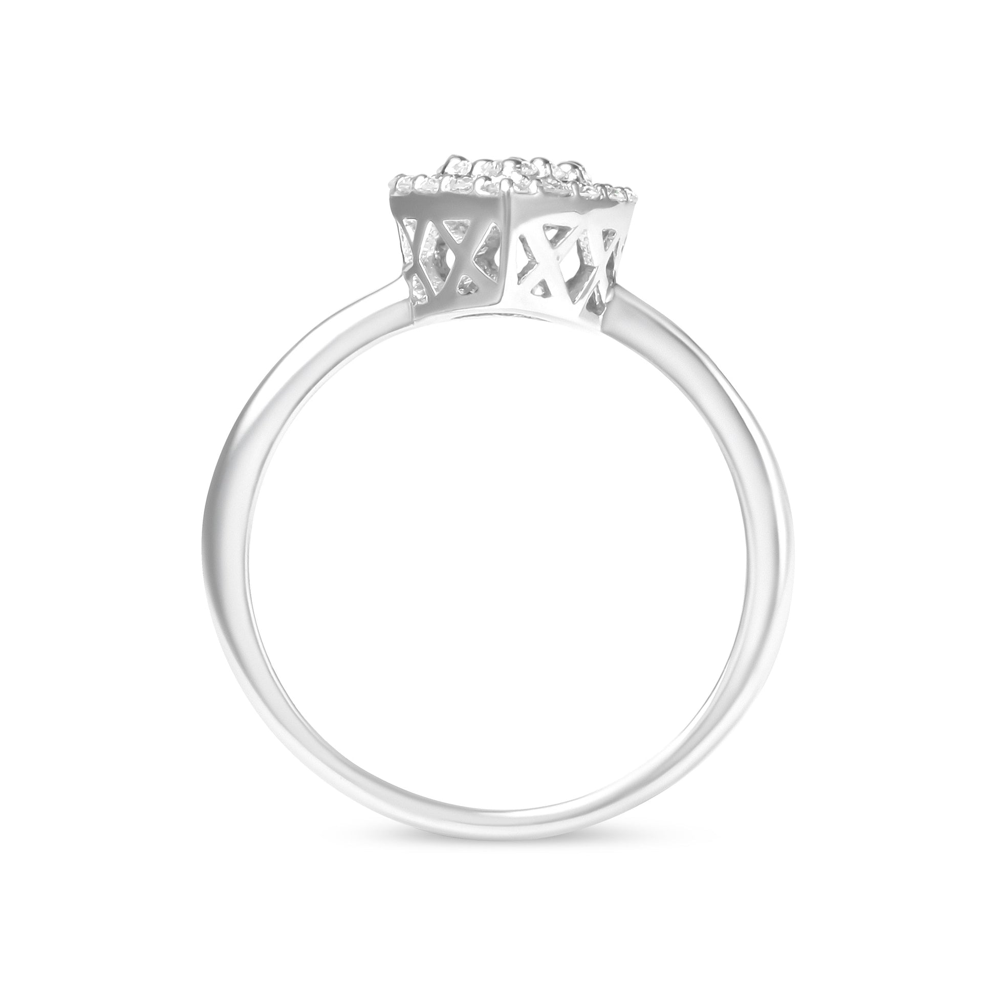 10K White Gold 3/8 Cttw Round-Cut Lab Grown Diamond Cluster Pear Promise Ring (G-H Color, VS2-SI1 Clarity) - Size 7 Bids.com