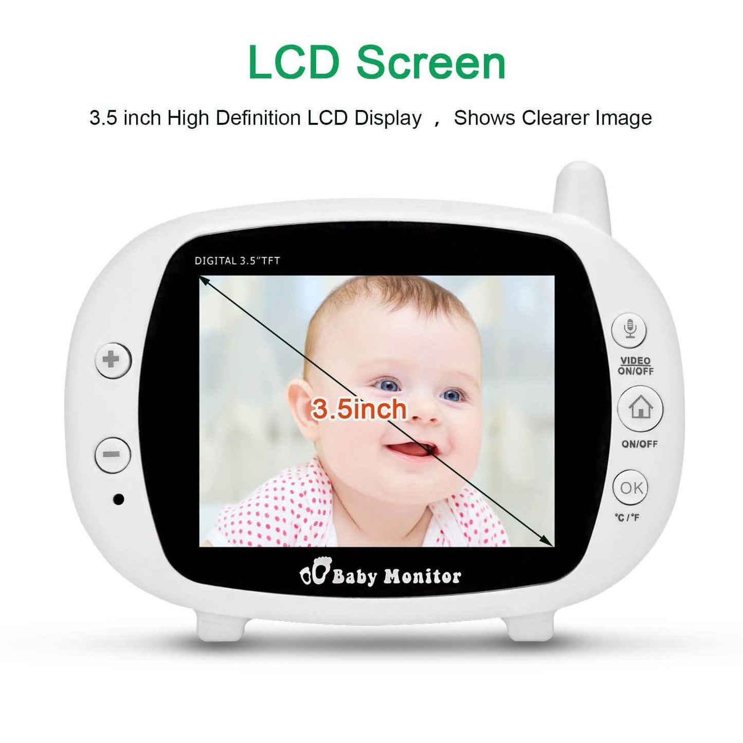 3.5" Audio Video Baby Monitor Wireless Digital Camera Night Vision Safety Viewer DailySale