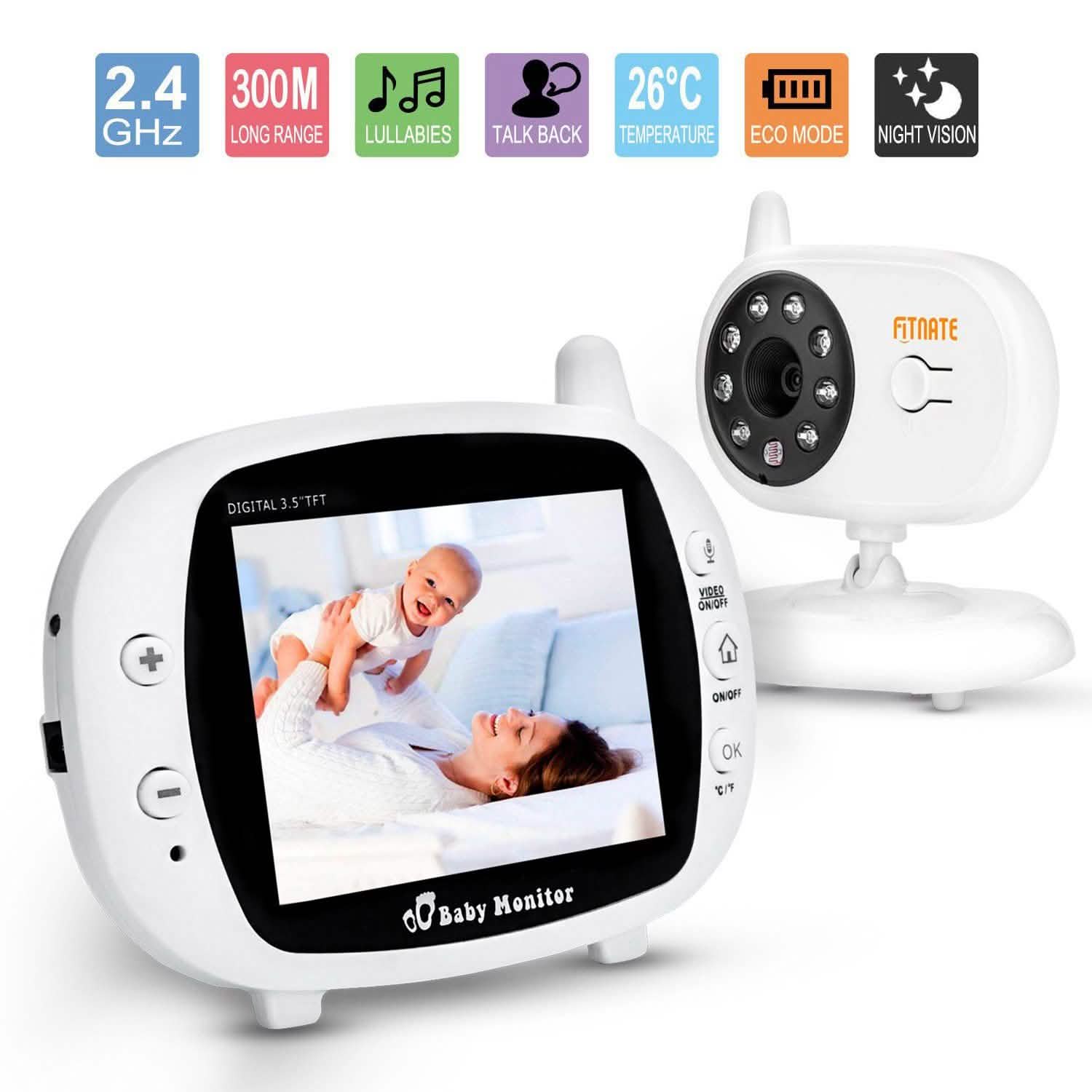 3.5" Audio Video Baby Monitor Wireless Digital Camera Night Vision Safety Viewer DailySale