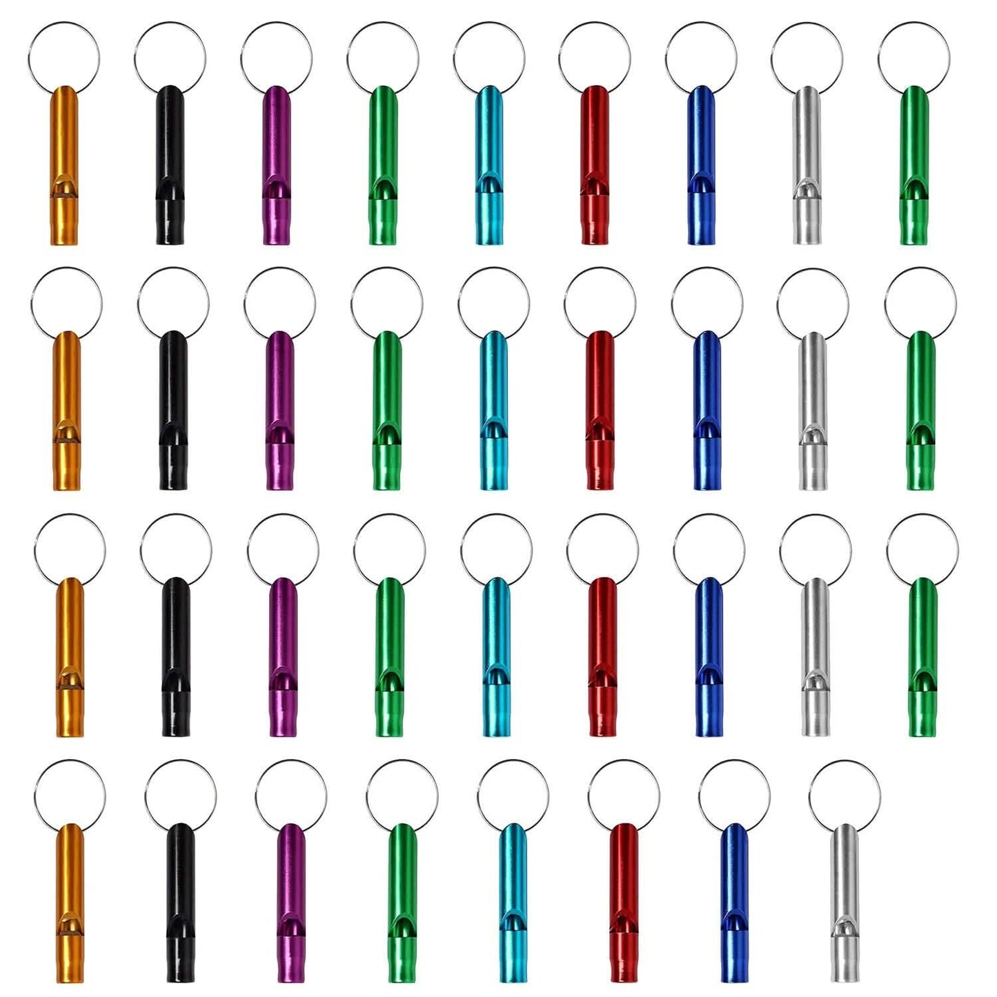 35-Pieces: Emergency Whistle Extra Loud with Key Chain Ring DailySale