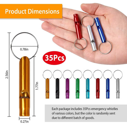 35-Pieces: Emergency Whistle Extra Loud with Key Chain Ring DailySale