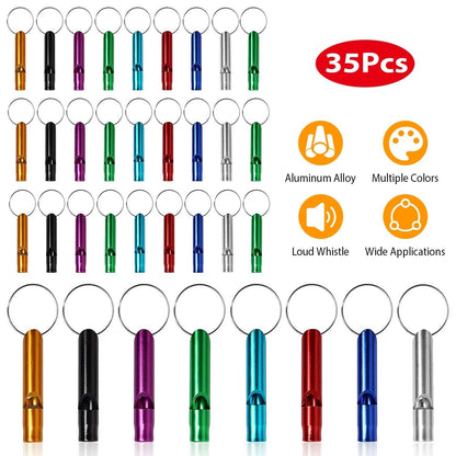 35-Pieces: Emergency Whistle Extra Loud with Key Chain Ring DailySale