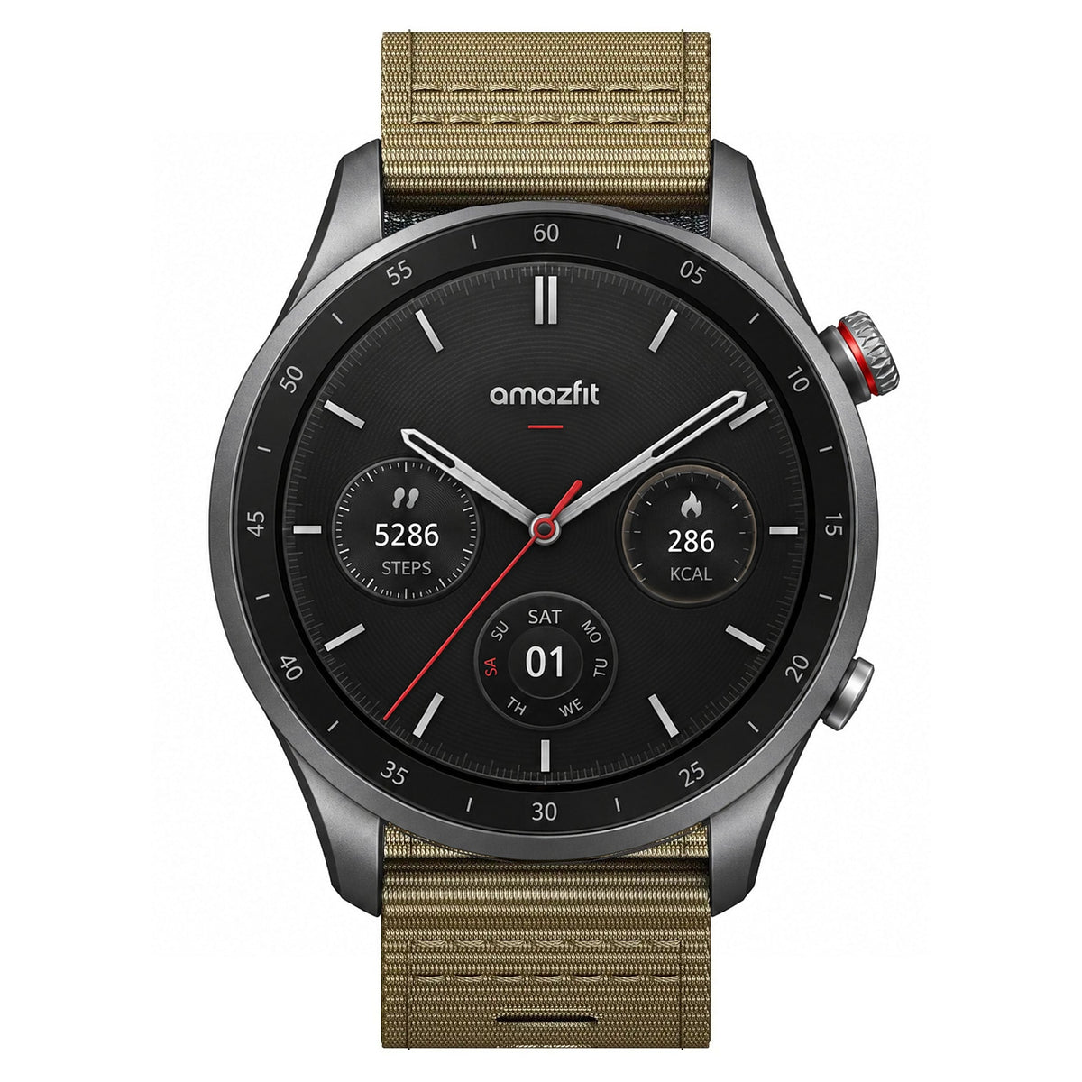 Amazfit Balance, GTR, GTS & Bip Woven Nylon Band, Black Buckle BandsCo Straps