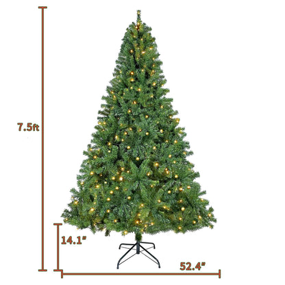 350 LED Solid Color Printed Green Hinged Fraser Fir Artificial Christmas Tree DailySale