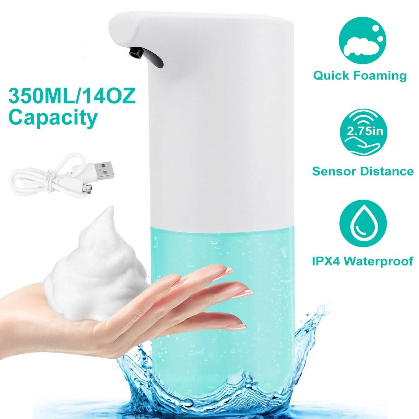 350 ML/14 Oz Automatic Foam Soap Dispenser DailySale