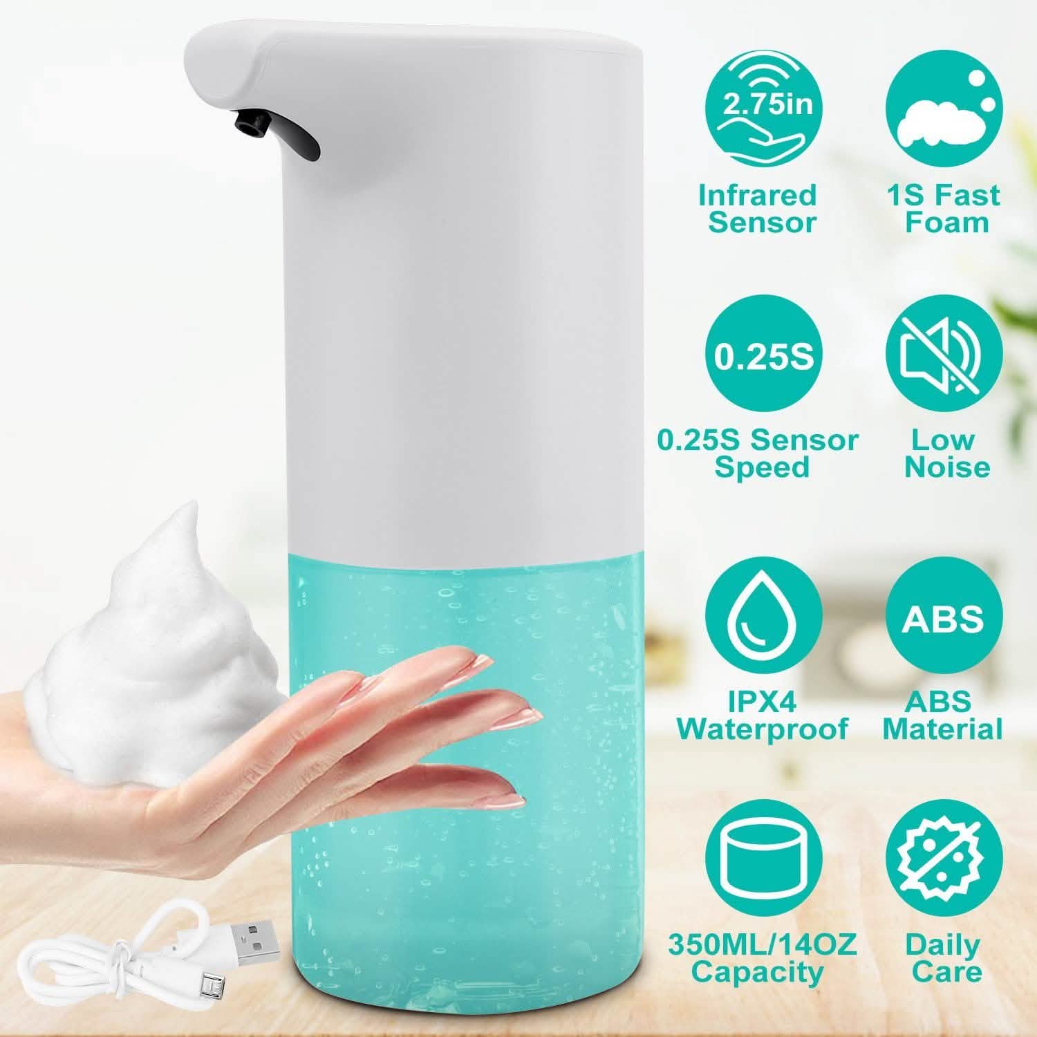 350 ML/14 Oz Automatic Foam Soap Dispenser DailySale