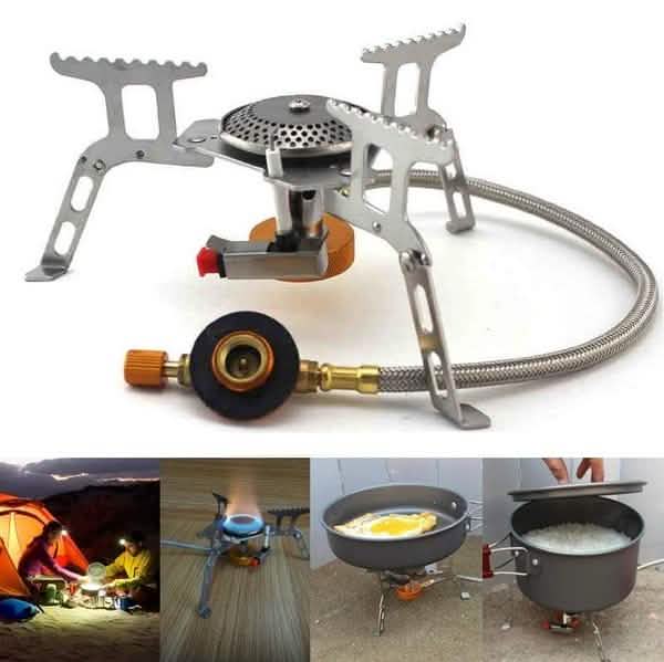3500W Portable Foldable Outdoor Camping Picnic Gas Burner Steel Stove DailySale
