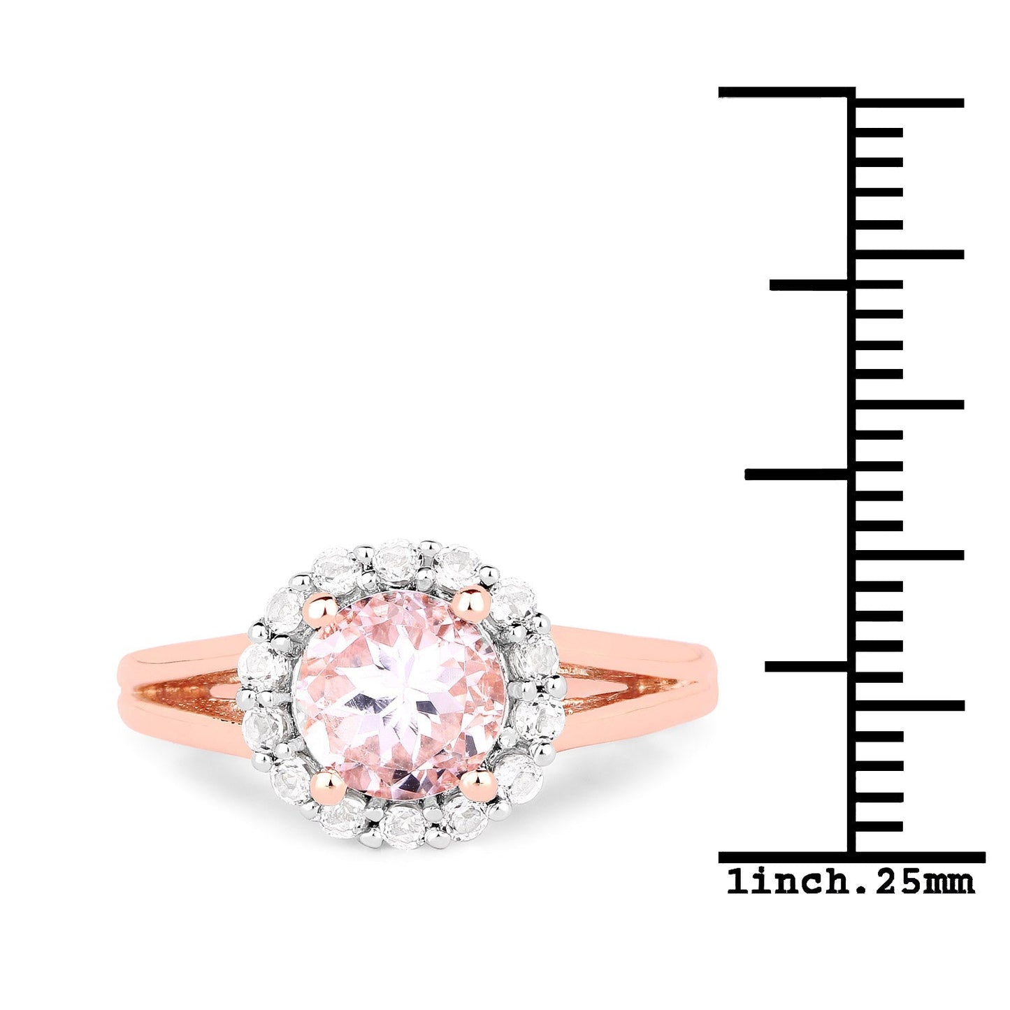 2.25 Carat Genuine Kunzite and White Topaz .925 Sterling Silver Ring Bids.com