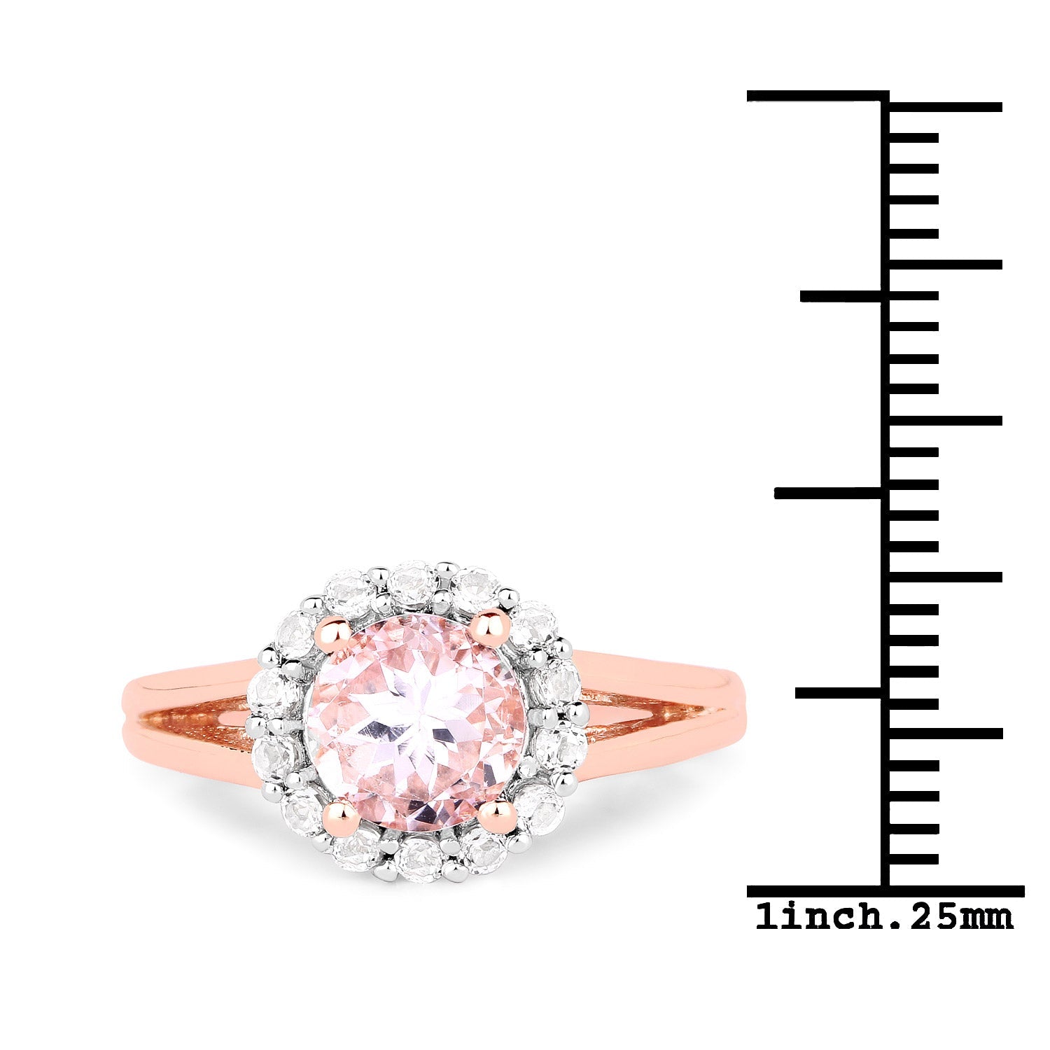 2.25 Carat Genuine Kunzite and White Topaz .925 Sterling Silver Ring Bids.com