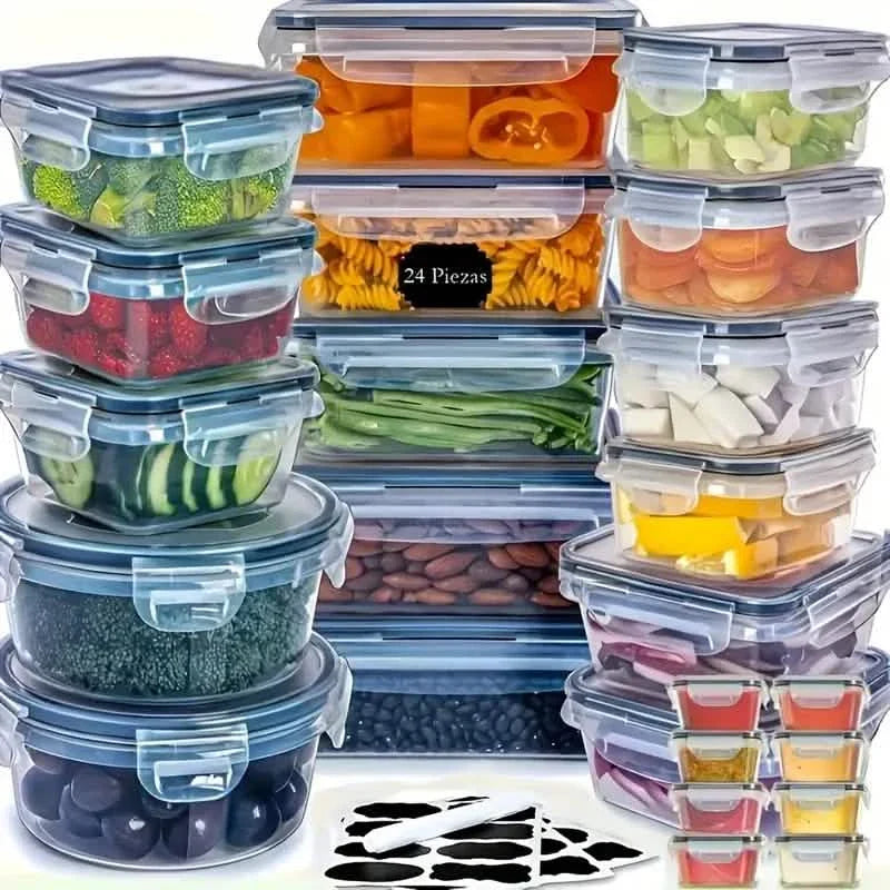 48-Piece Food Storage Container Set – Stackable, Microwave Safe, BPA Free DailySale