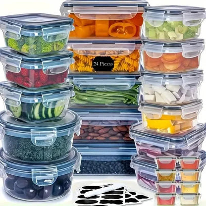 48-Piece Food Storage Container Set – Stackable, Microwave Safe, BPA Free DailySale