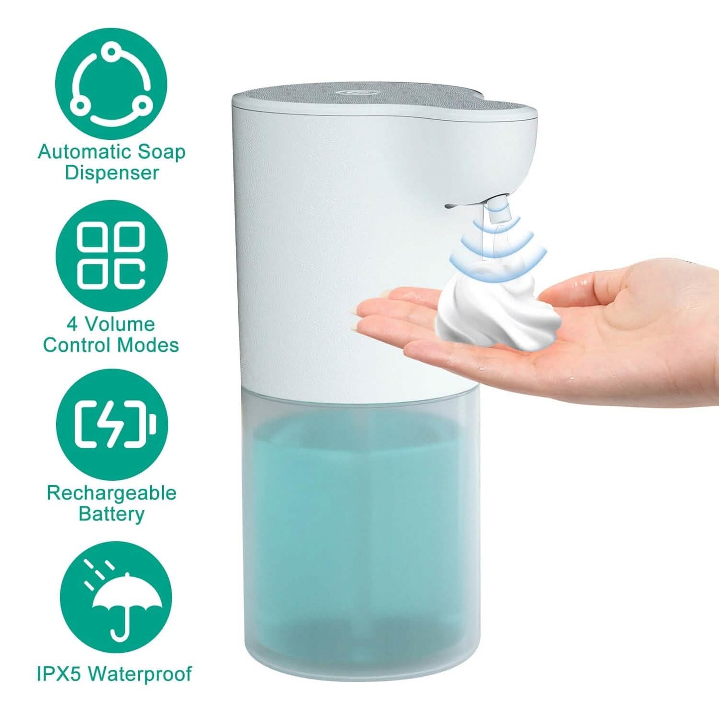350ml Automatic Foam Soap Dispenser Rechargeable Touchless DailySale