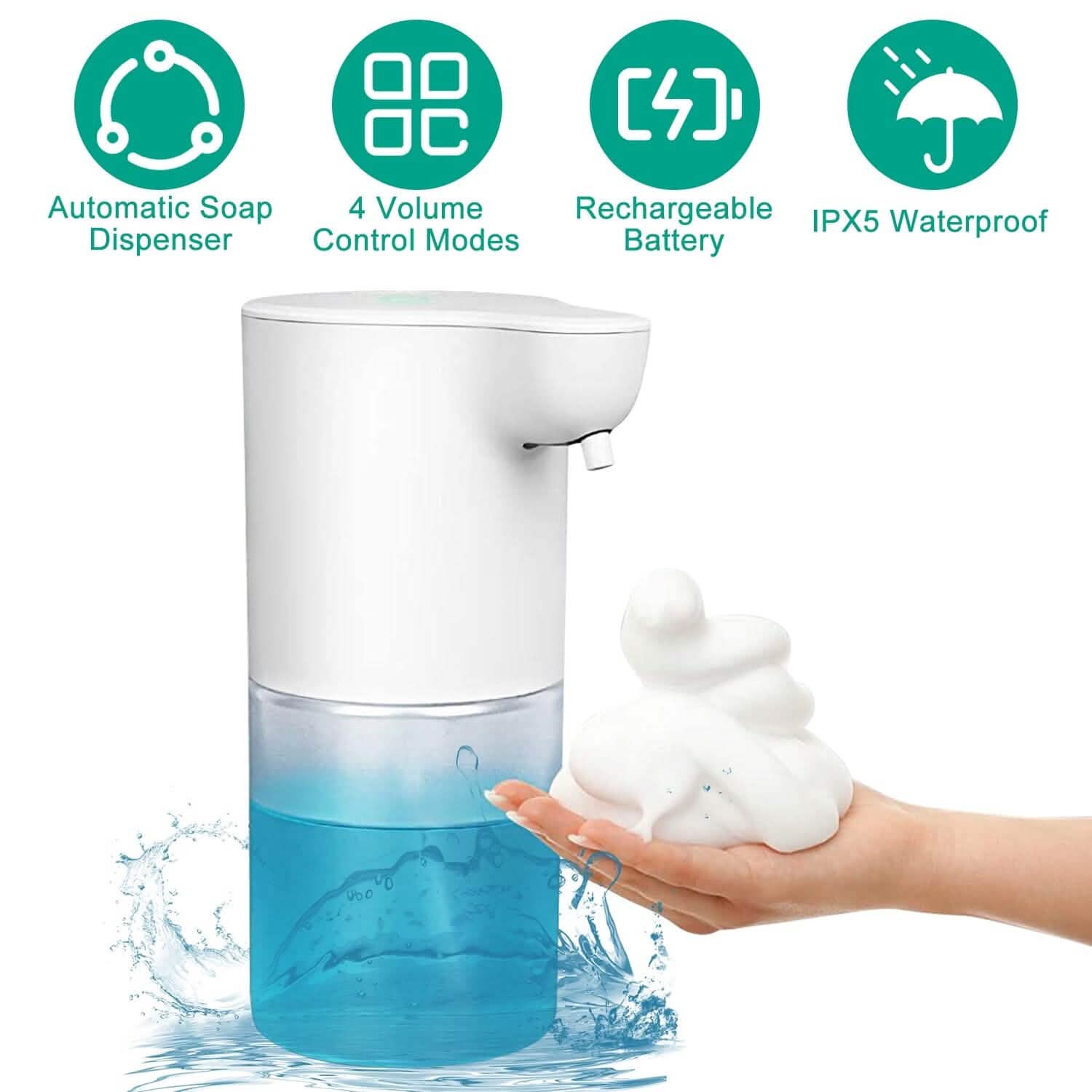 350ml Automatic Foam Soap Dispenser Rechargeable Touchless DailySale