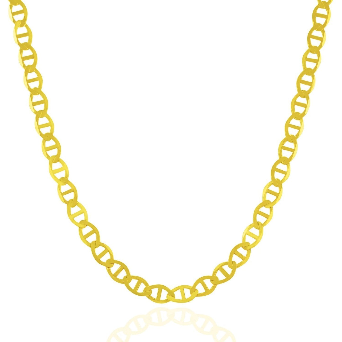 5.5mm 10k Yellow Gold Mariner Link Chain Bids.com