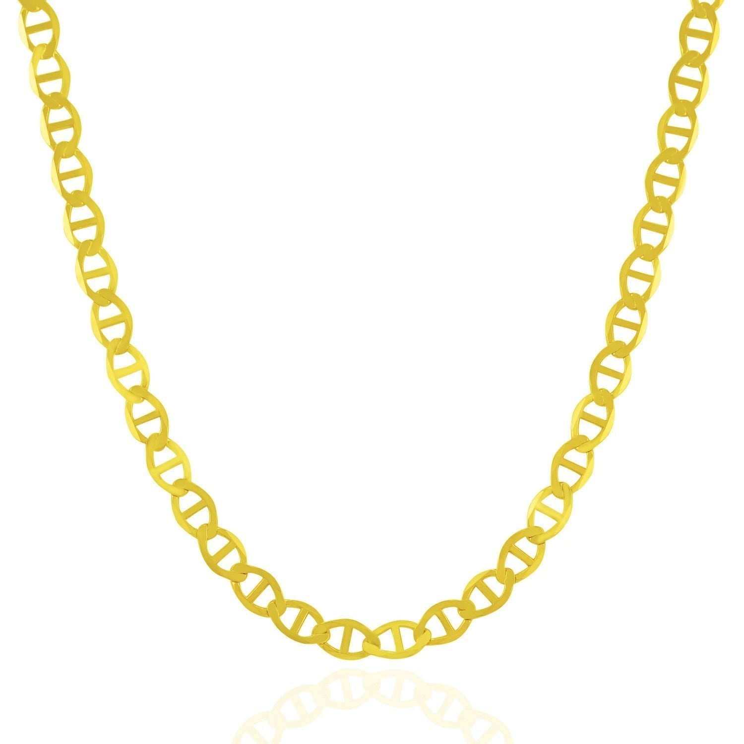 5.5mm 10k Yellow Gold Mariner Link Chain Bids.com