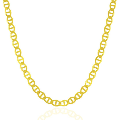 5.5mm 10k Yellow Gold Mariner Link Chain Bids.com