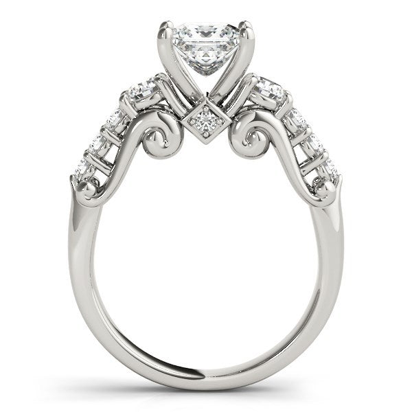 14k White Gold 3 Stone Antique Design Diamond Engagement Ring (1 3/4 cttw) Bids.com