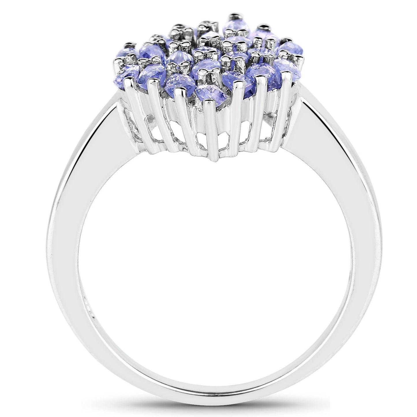 1.84 Carat Genuine Tanzanite .925 Sterling Silver Ring Bids.com