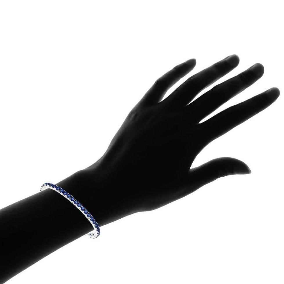 3.55 CTW Created Blue Sapphire Cord Adjustable Bracelet by MUIBLU Gems DailySale
