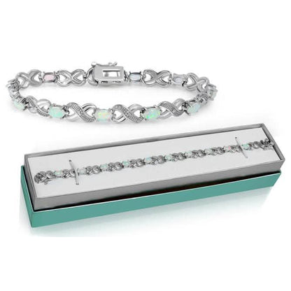3.55 CTW Genuine Opal "X's and O's" Opal Bracelet By MUIBLU Gems DailySale
