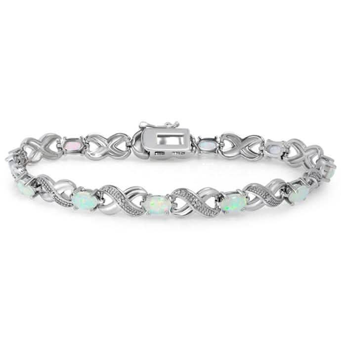 3.55 CTW Genuine Opal "X's and O's" Opal Bracelet By MUIBLU Gems DailySale