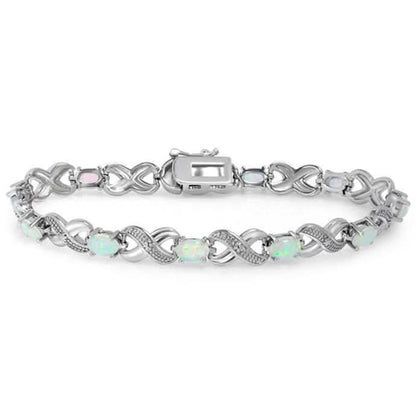 3.55 CTW Genuine Opal "X's and O's" Opal Bracelet By MUIBLU Gems DailySale