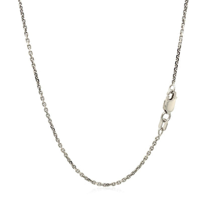 14k White Gold Diamond Cut Cable Link Chain 1.4mm Bids.com